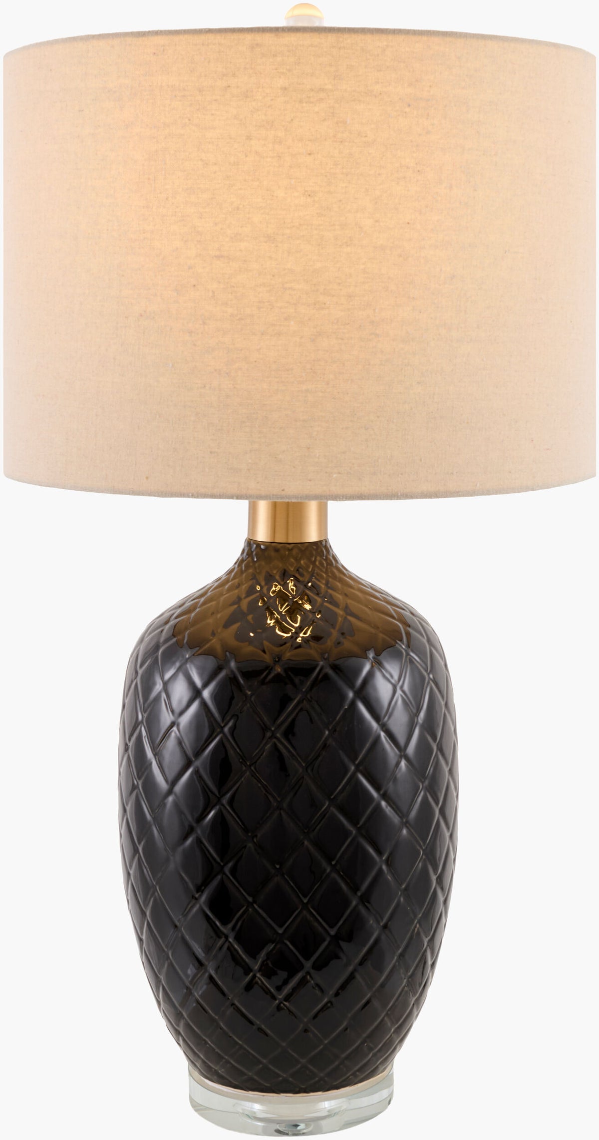 Delfora 31" Ceramic Table Lamp, Glazed Black