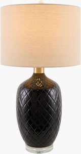 Delfora 31" Ceramic Table Lamp, Glazed Black