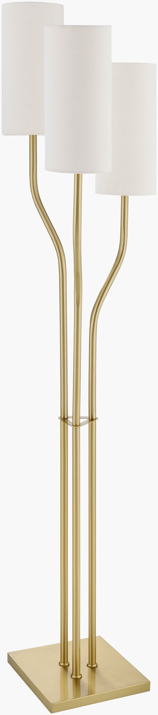 Dudley 68" Iron Floor Lamp, Metallic Metallic Brass