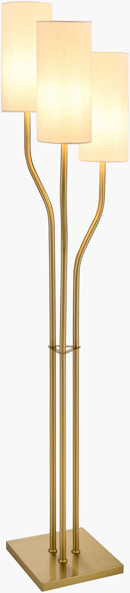 Dudley 68" Iron Floor Lamp, Metallic Metallic Brass
