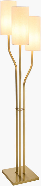 Dudley 68" Iron Floor Lamp, Metallic Metallic Brass