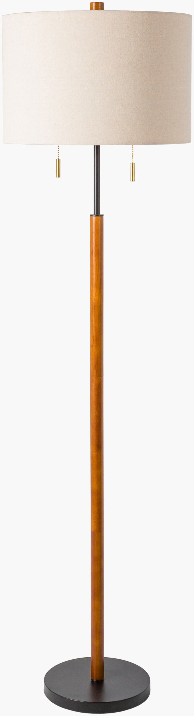 Dame 62" Rubber Wood Floor Lamp, Painted Tan