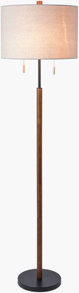 Dame 62" Rubber Wood Floor Lamp, Painted Tan