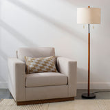 Dame 62" Rubber Wood Floor Lamp, Painted Tan