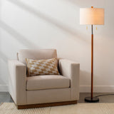 Dame 62" Rubber Wood Floor Lamp, Painted Tan