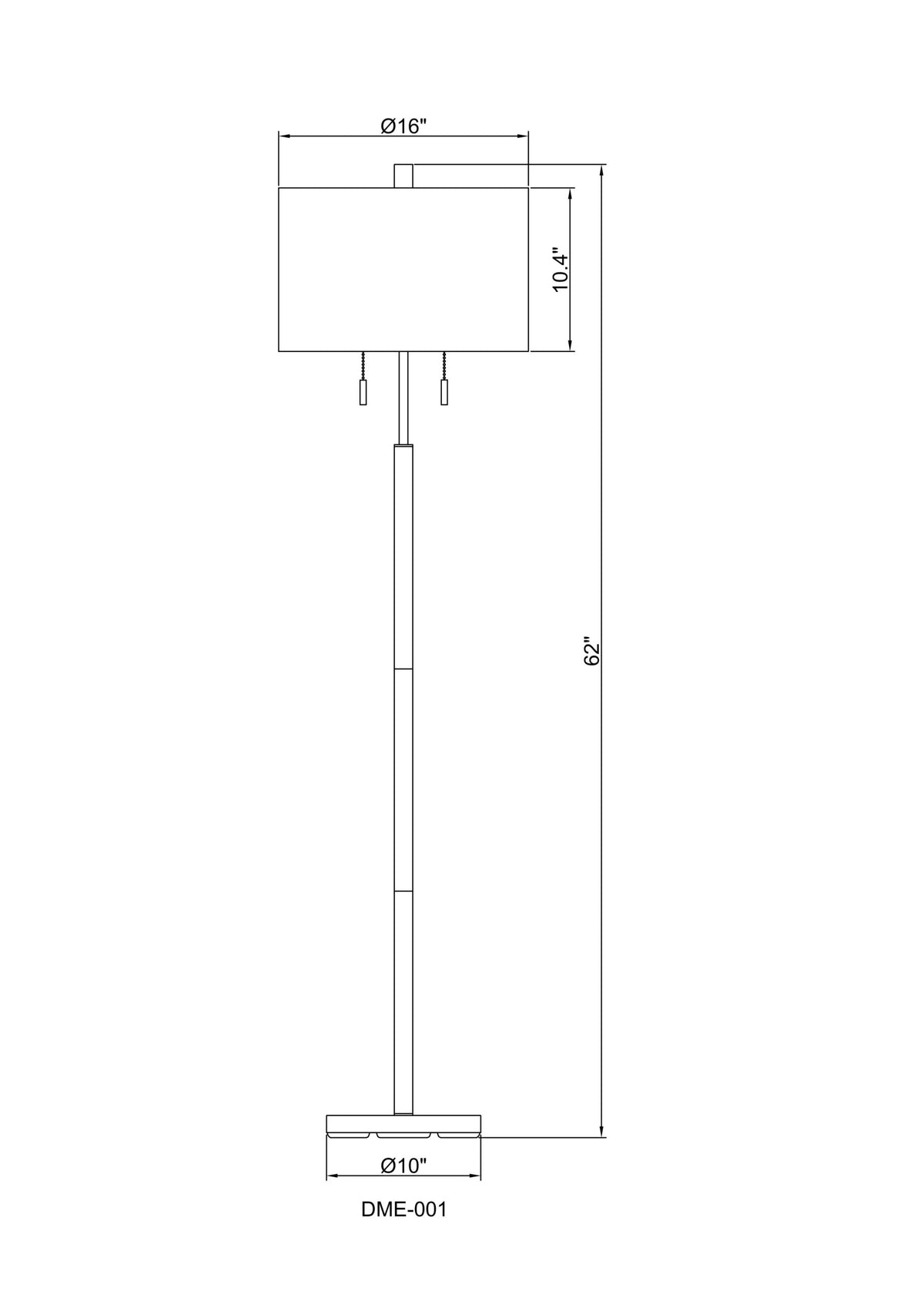 Dame 62" Rubber Wood Floor Lamp, Painted Tan
