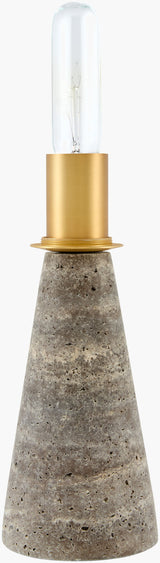 Domara 15" Travertine Table Lamp, Natural Gray