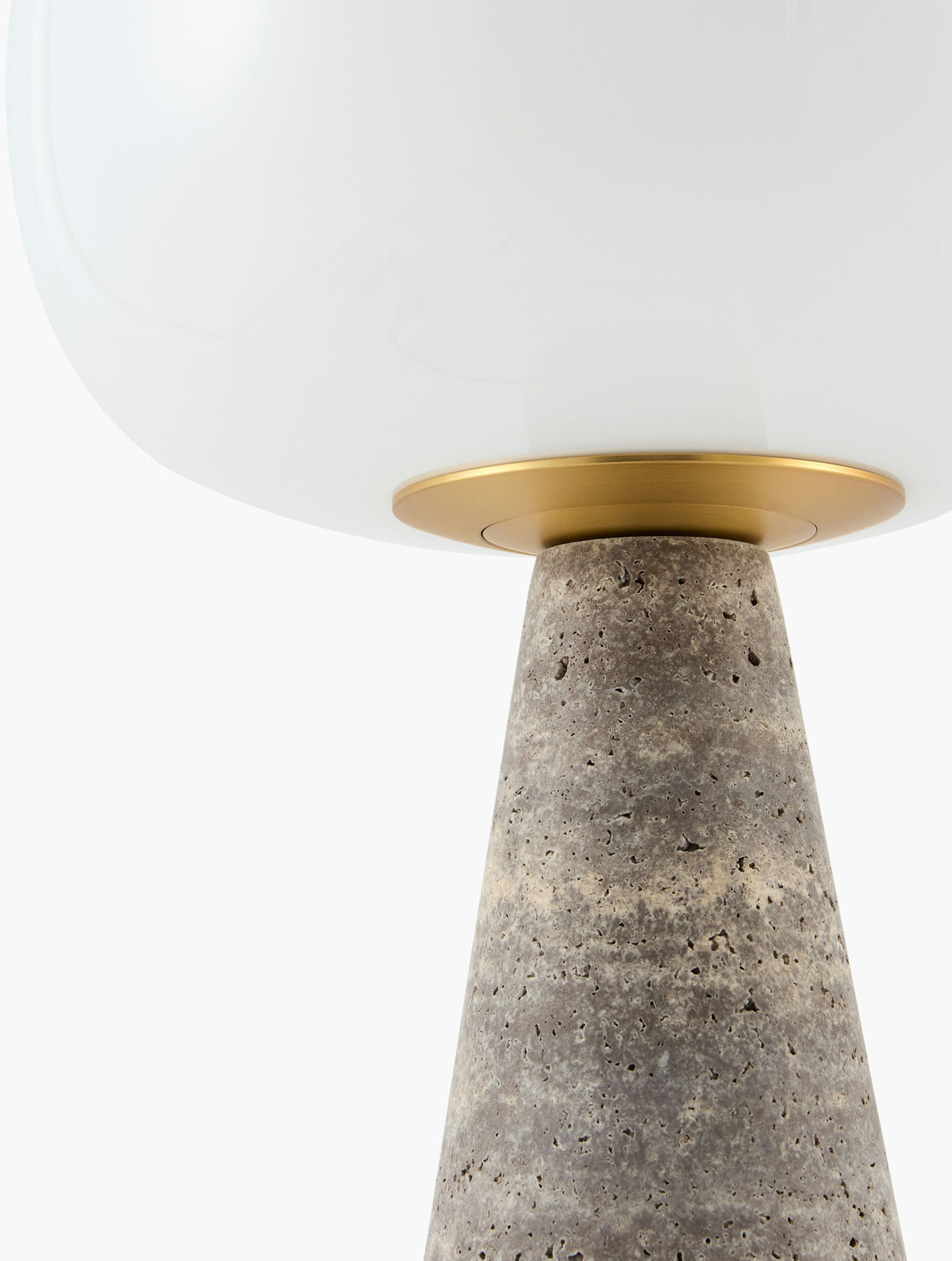Domara 15" Travertine Table Lamp, Natural Gray