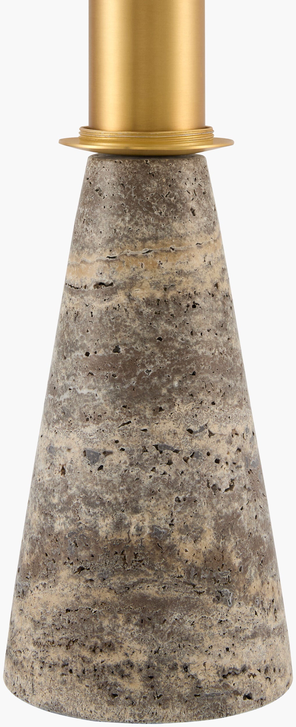 Domara 19" Travertine Table Lamp, Natural Gray