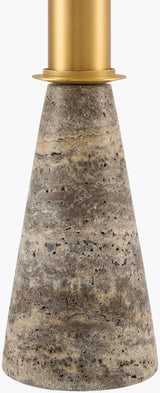Domara 19" Travertine Table Lamp, Natural Gray