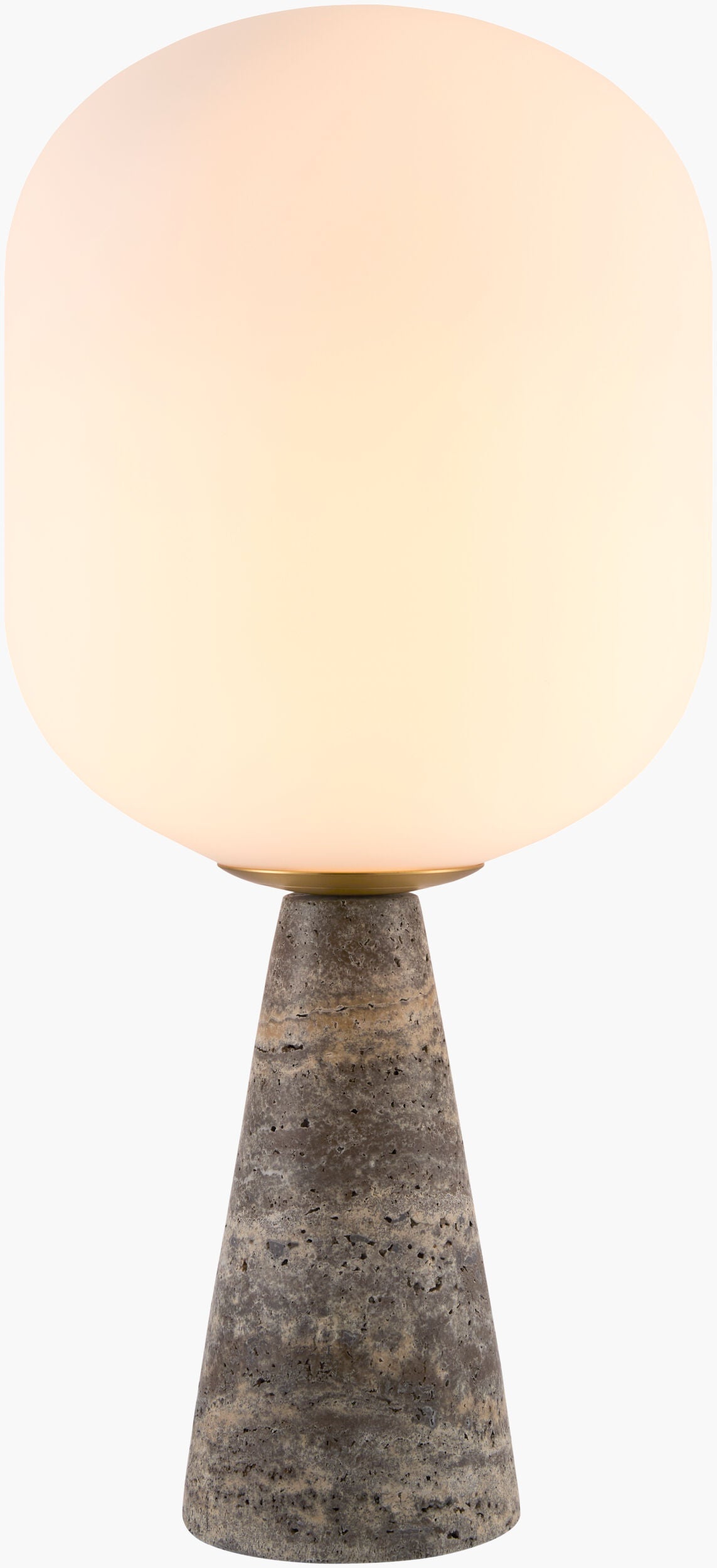 Domara 19" Travertine Table Lamp, Natural Gray