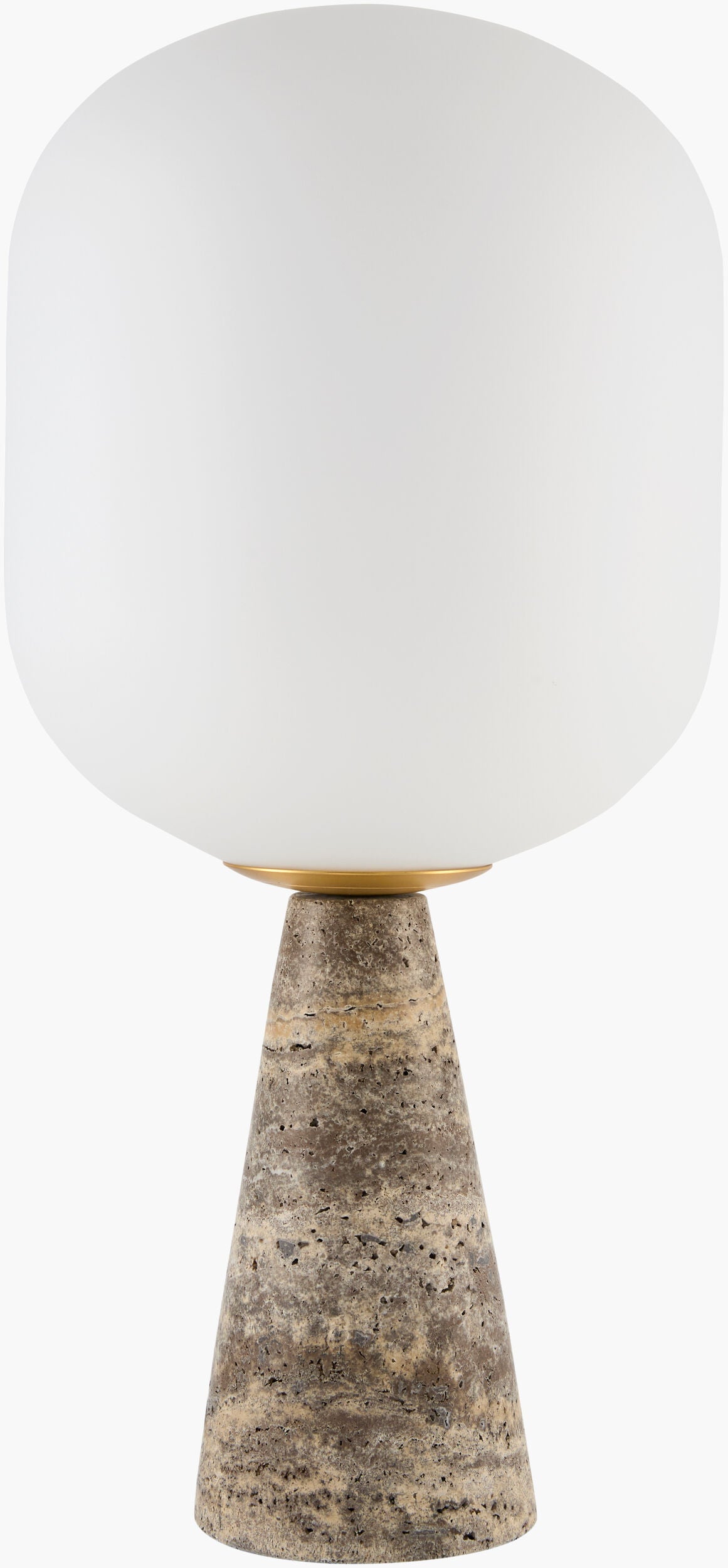 Domara 19" Travertine Table Lamp, Natural Gray