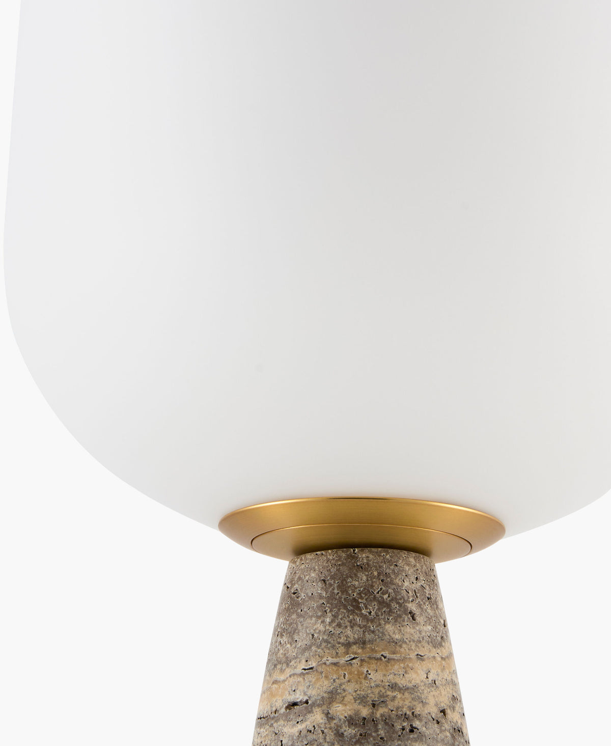 Domara 19" Travertine Table Lamp, Natural Gray