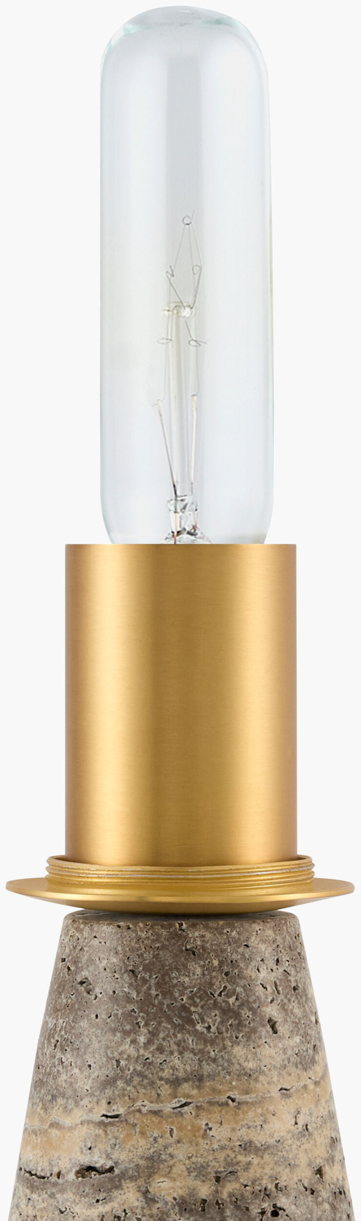 Domara 19" Travertine Table Lamp, Natural Gray