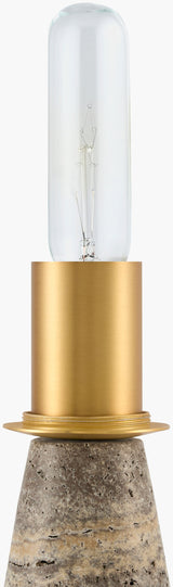 Domara 19" Travertine Table Lamp, Natural Gray