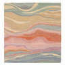 Multicolored Wool Rug With Fluid Pattern