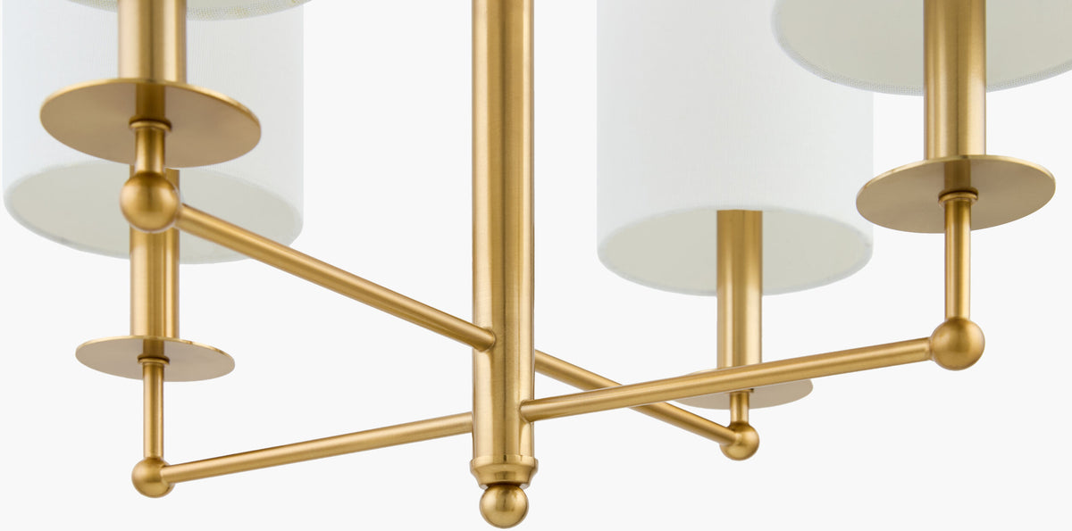 Dinant Iron Chandelier, Electroplated Metallic Brass