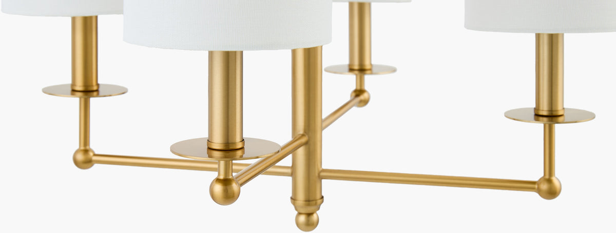 Dinant Iron Chandelier, Electroplated Metallic Brass