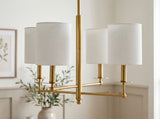 Dinant Iron Chandelier, Electroplated Metallic Brass