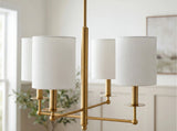 Dinant Iron Chandelier, Electroplated Metallic Brass