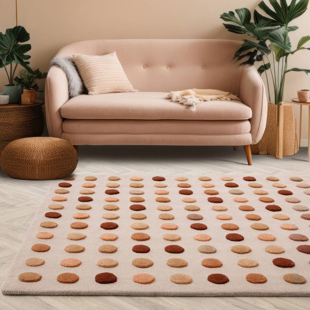 Dotty Rug styled in a living room
