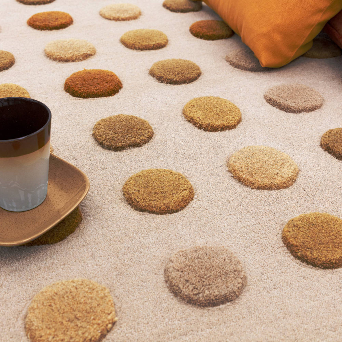 Dotty Rug styled in a living room