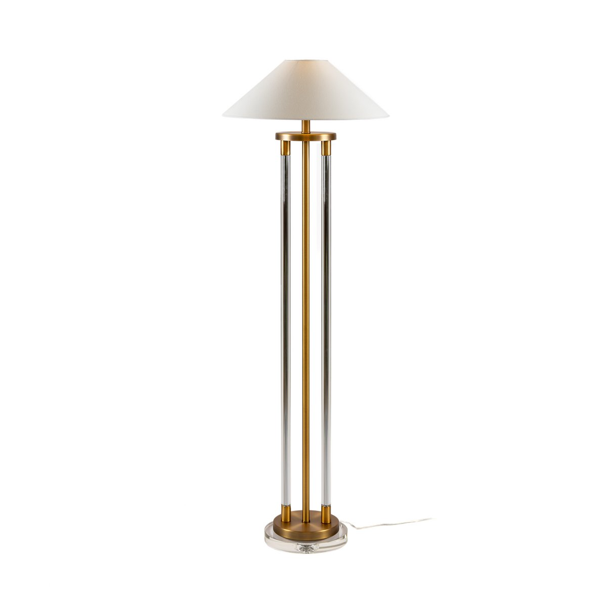 Floor Lamp 25X25X136 Glass/Gold Metal Without Lampshade