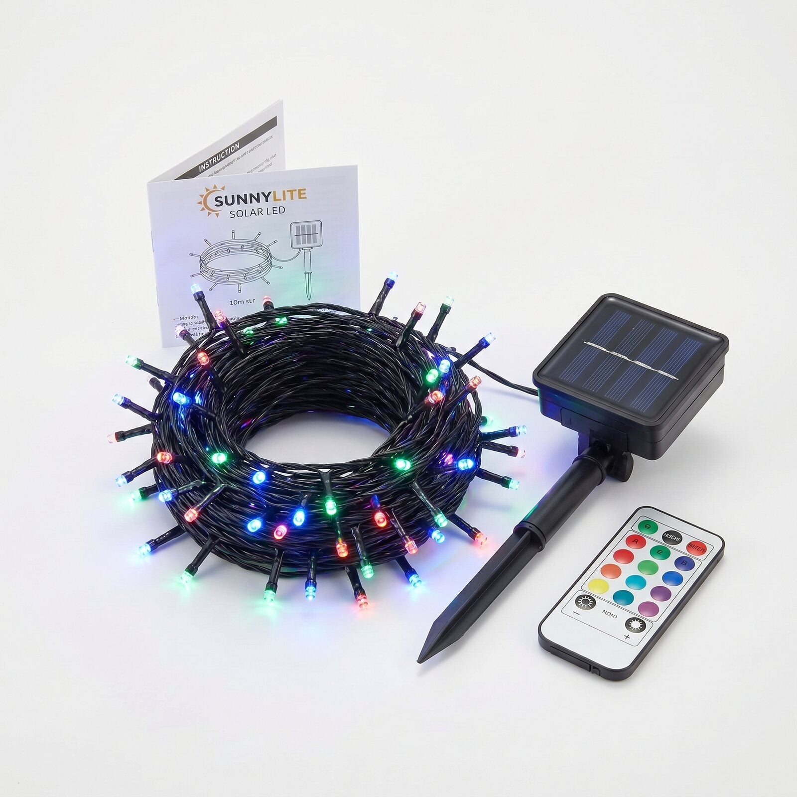 Solarne Lampki Zmieniające Kolor 10m — zdjęcie produktowe na białym tle