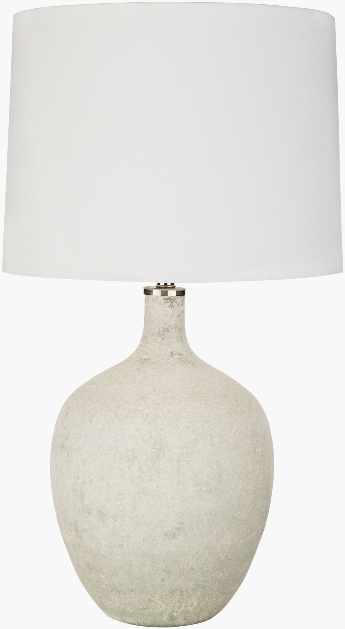 Dupree 28" Glass Table Lamp, Marbled White