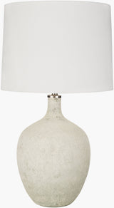 Dupree 28" Glass Table Lamp, Marbled White