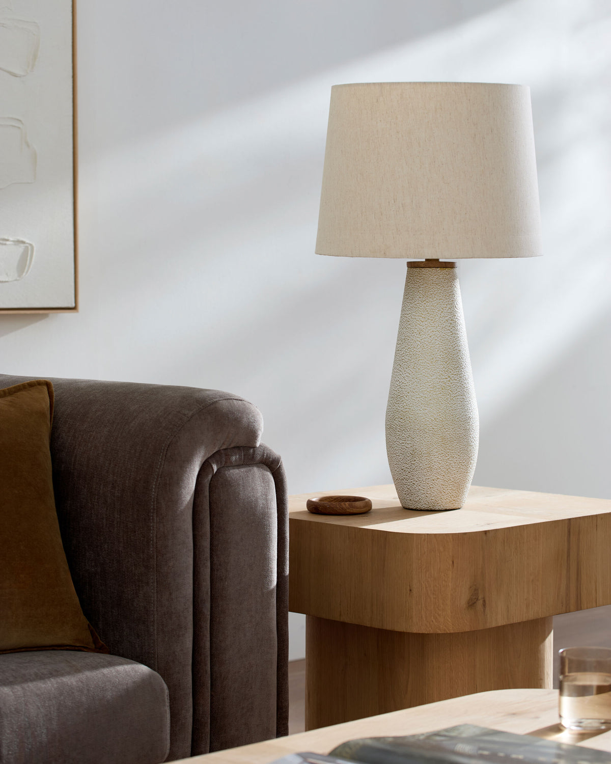 Dividal 28" Iron Table Lamp, Painted White