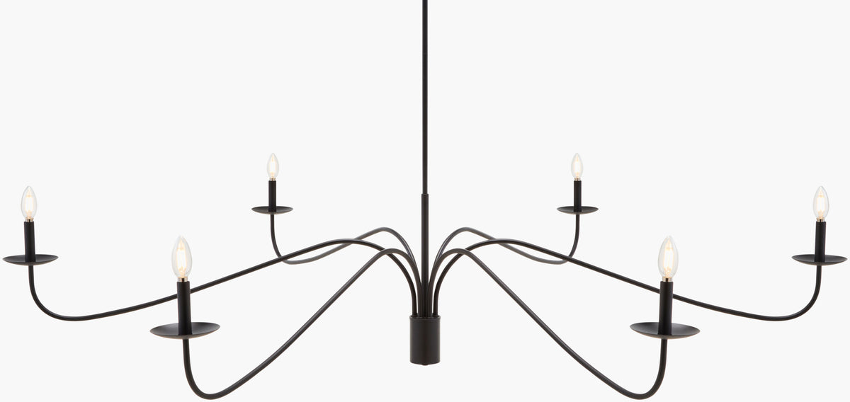 Dovra Iron Chandelier, Lacquered Black