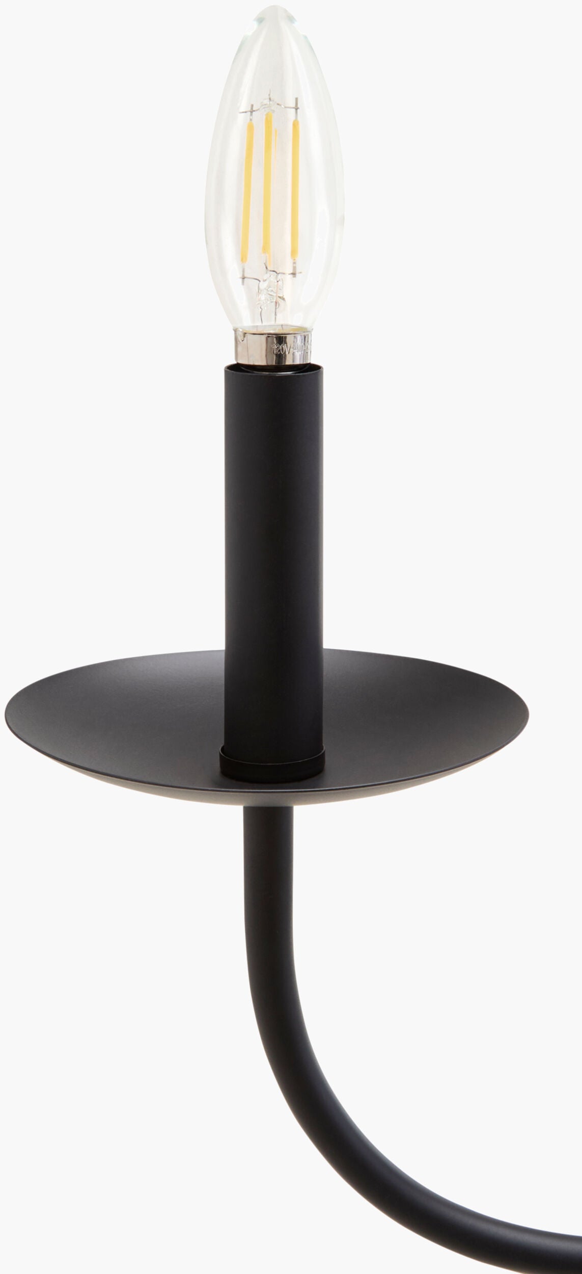 Dovra Iron Chandelier, Lacquered Black