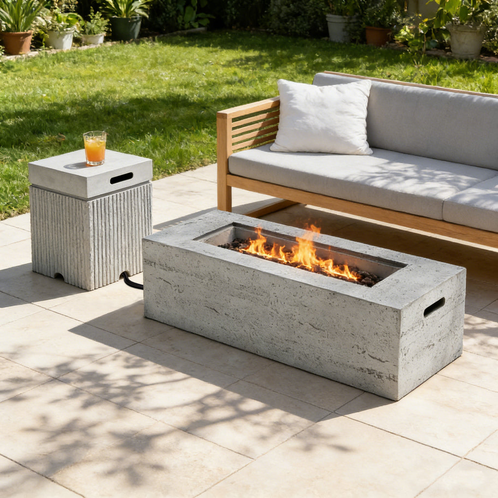 U_STYLE 2-Piece Fire Pit Set: 41.9" Propane Fire Pit (40