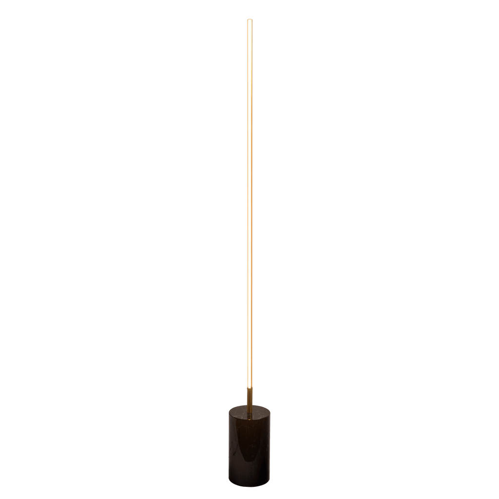 Prism Brassed Gold LED Floor Lamp with On/Off Switch Faux