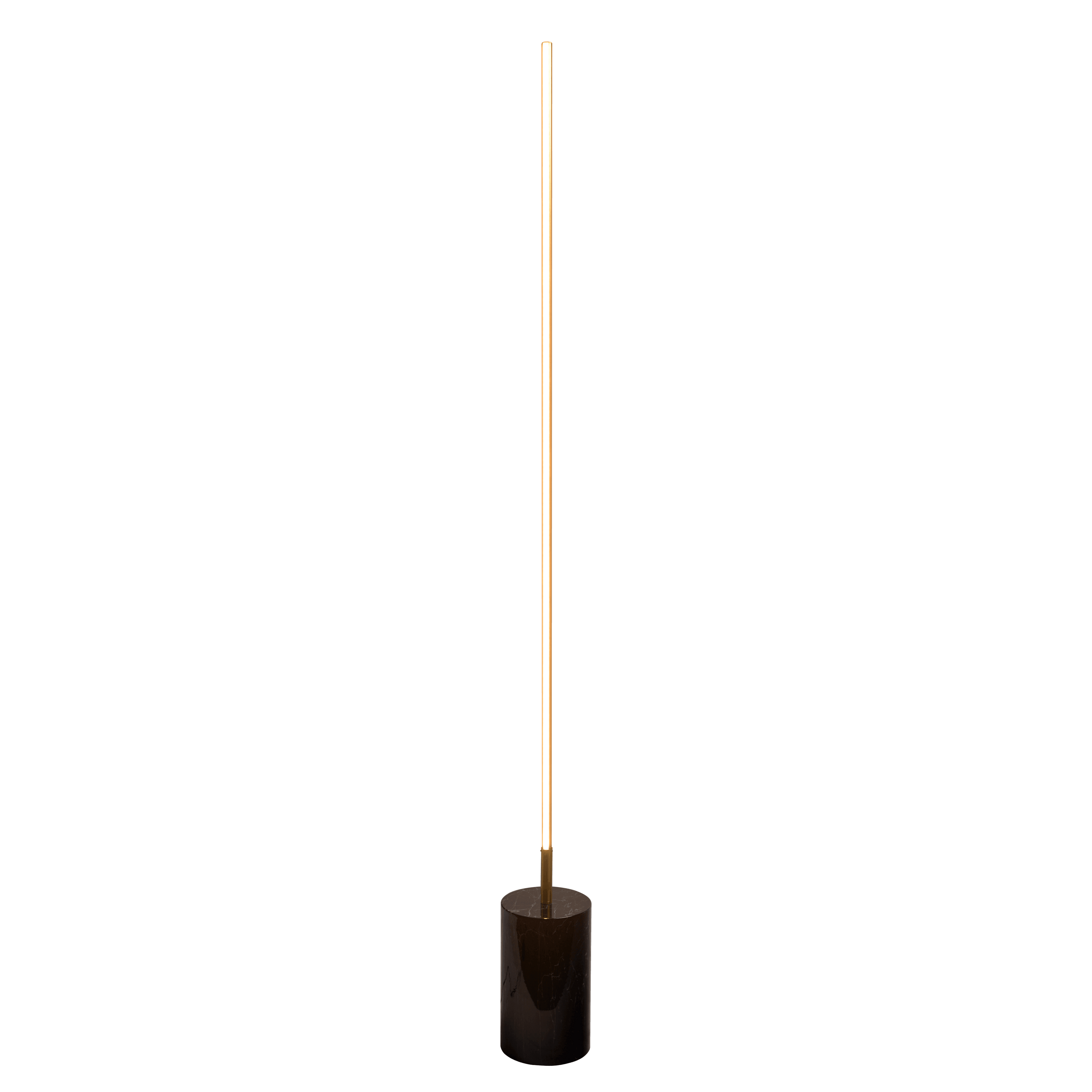 Prism Brassed Gold LED Floor Lamp with On/Off Switch Faux