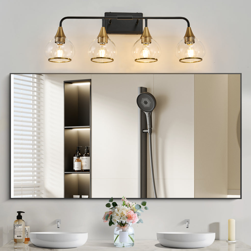 31" Modern 4-Light Vanity Wall Sconce - Black Light Fixture