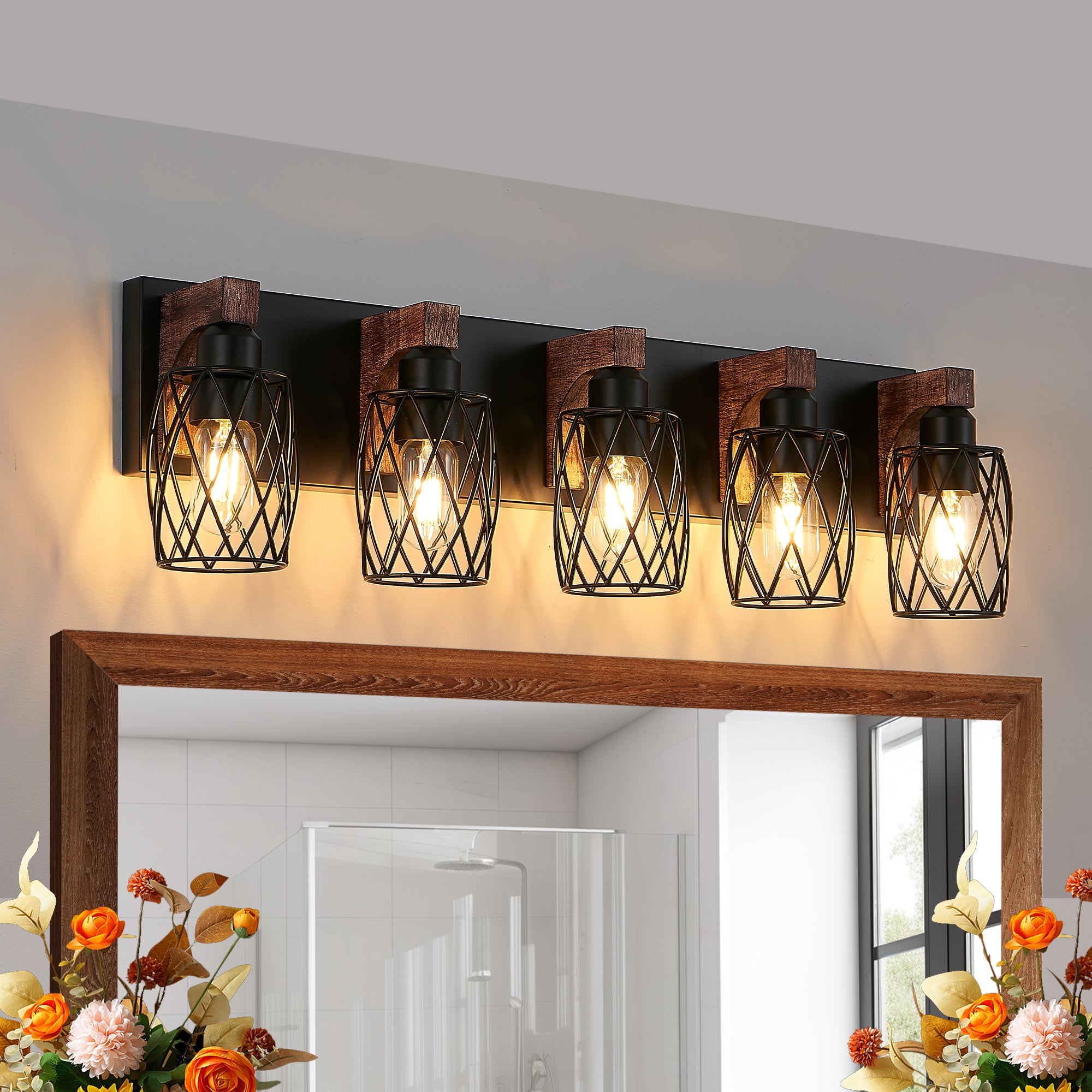 31" Industrial Vintage 5-Light Wall Sconce - Light Fixture