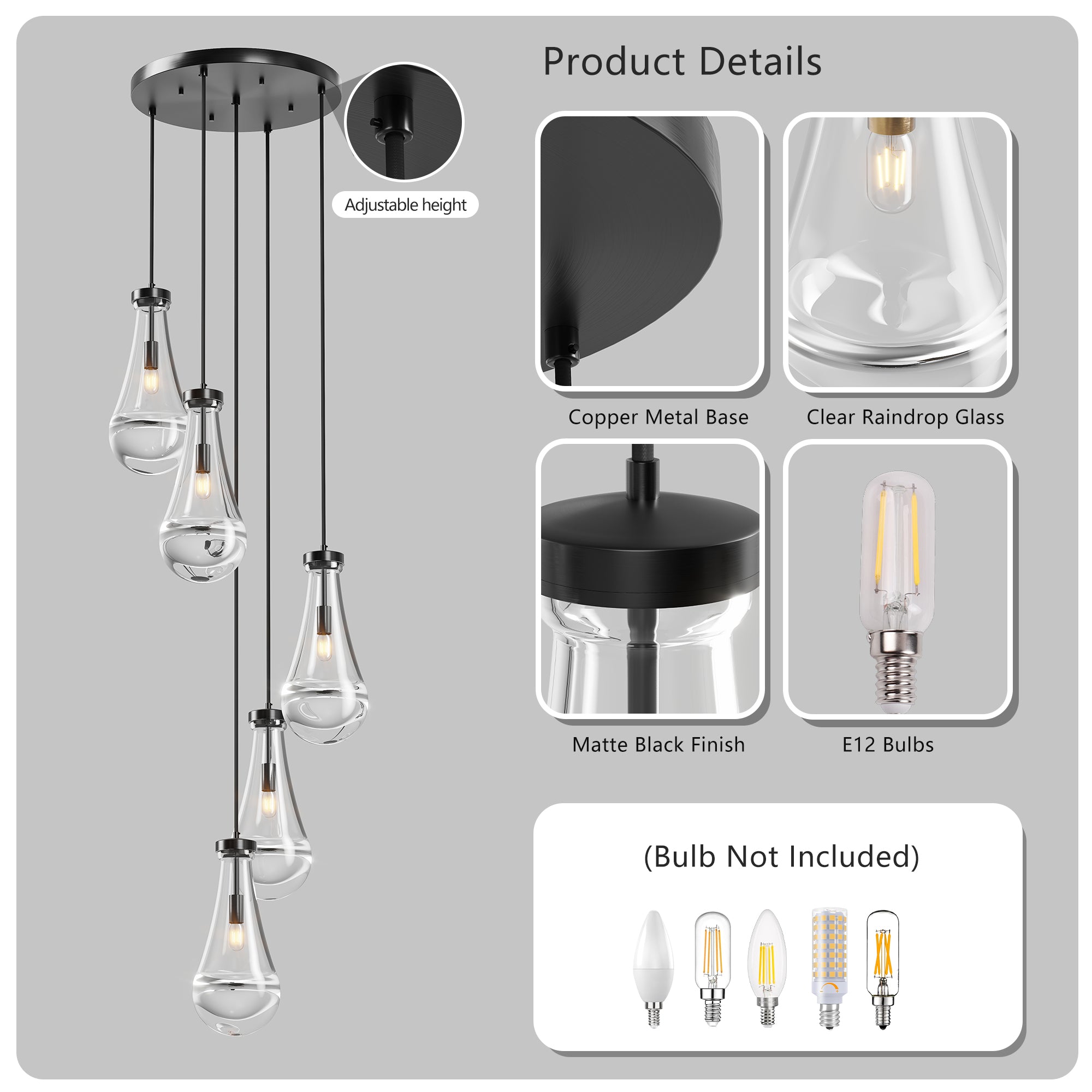 5 Light Cluster Pendant Lights Chandelier