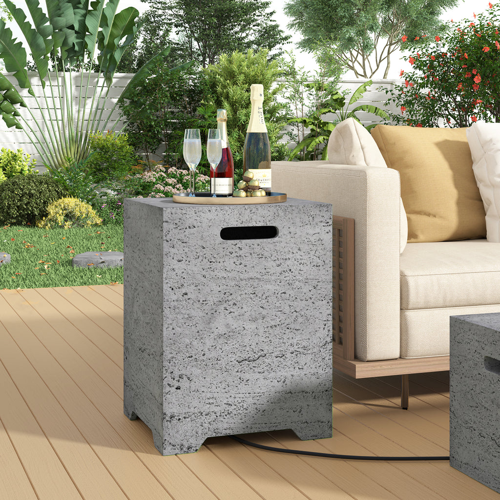 U_STYLE 24.02'' Square MGO Propane Fire Pit Set