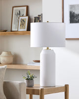 Eclat 30" Ceramic Table Lamp, Washed White