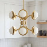 Eclipta Iron Pendant Light, Plated Metallic Brass