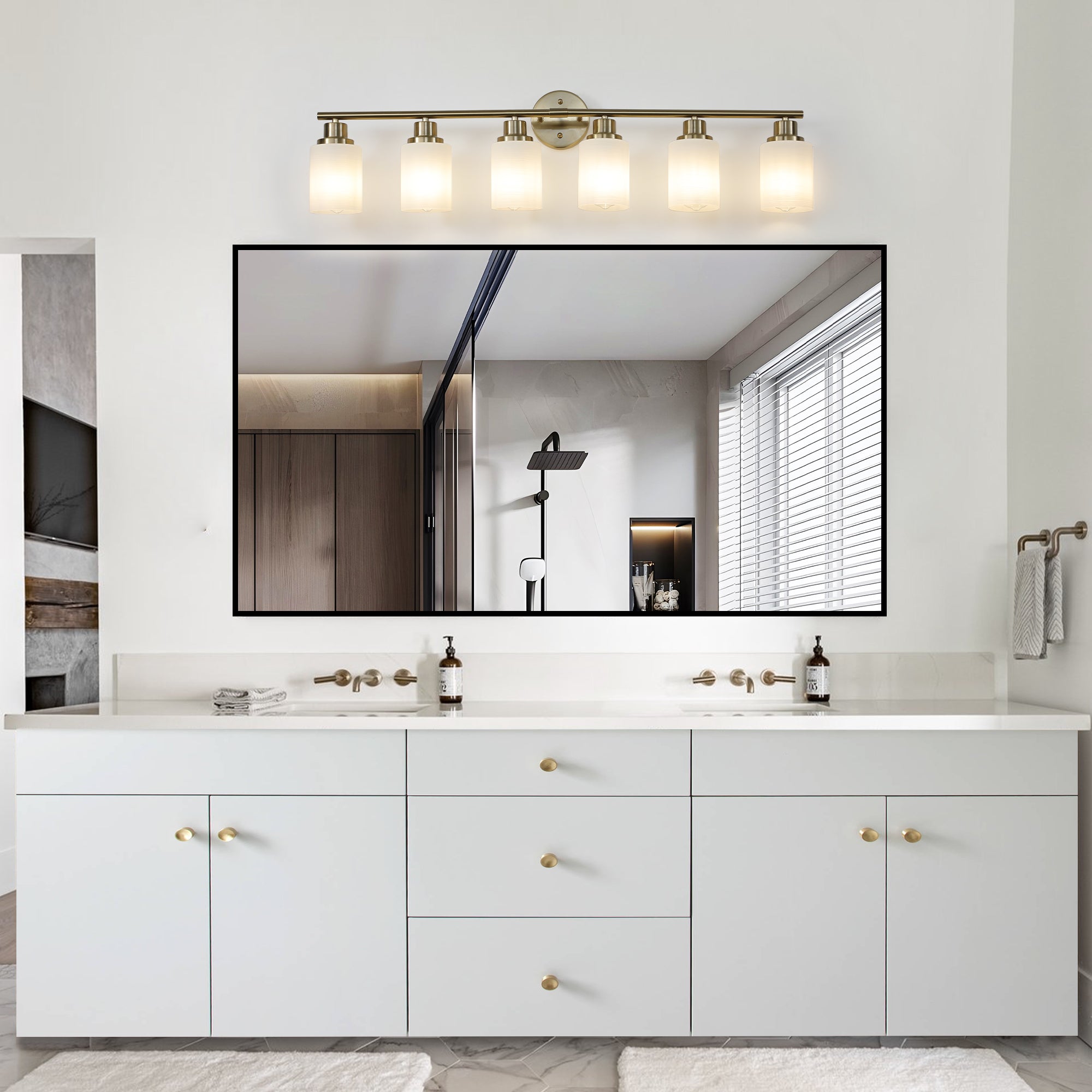 39" Modern 6-Light Vanity Wall Sconce Light Fixture