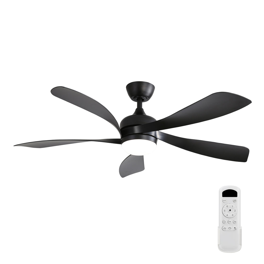 52 Inch Modern Ceiling Fan With 3 Color Dimmable 5 ABS