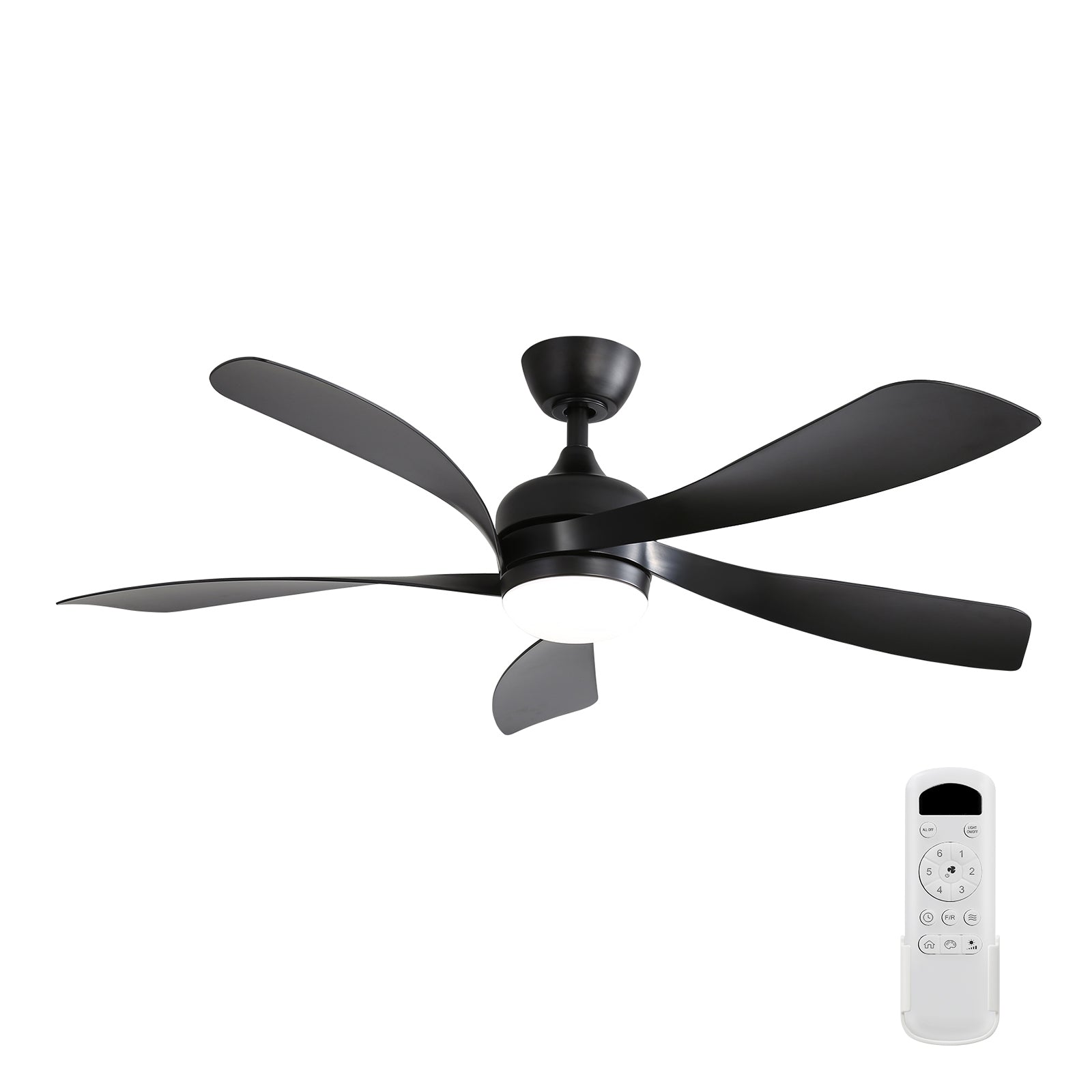 52 Inch Modern Ceiling Fan With 3 Color Dimmable 5 ABS
