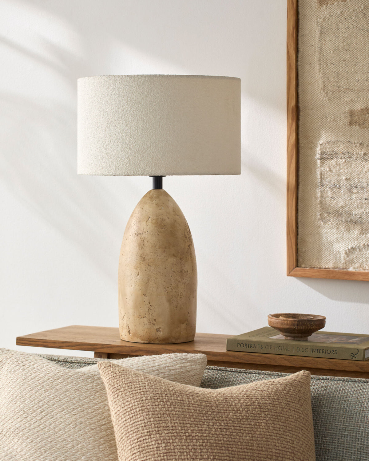 Egito 26" Concrete Table Lamp, Horn Finish Brown