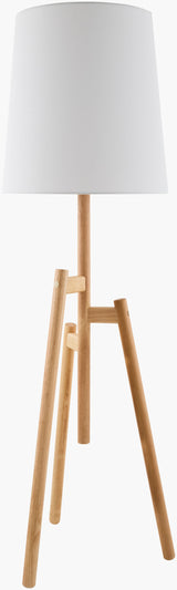 Einar 68" Rubber Wood Floor Lamp, Painted Wheat