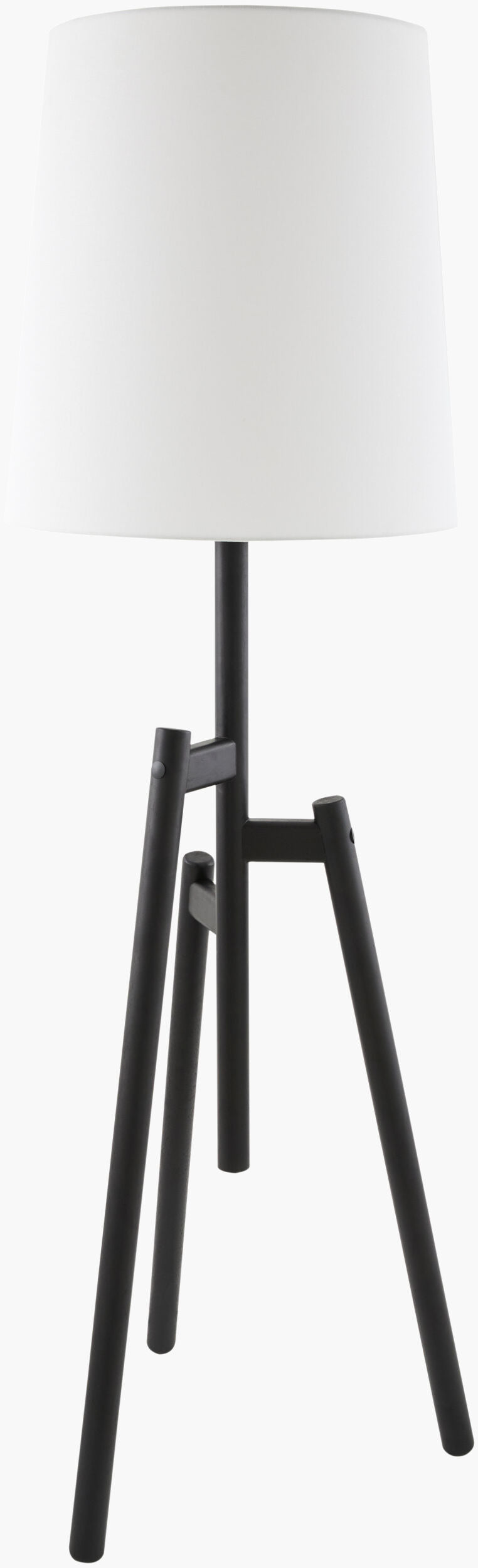 Einar 68" Rubber Wood Floor Lamp, Painted Black