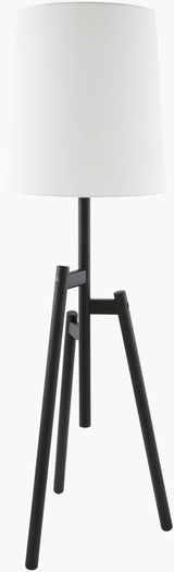 Einar 68" Rubber Wood Floor Lamp, Painted Black