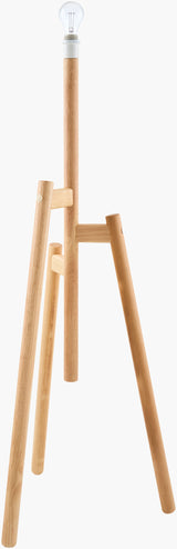 Einar 68" Rubber Wood Floor Lamp, Painted Wheat